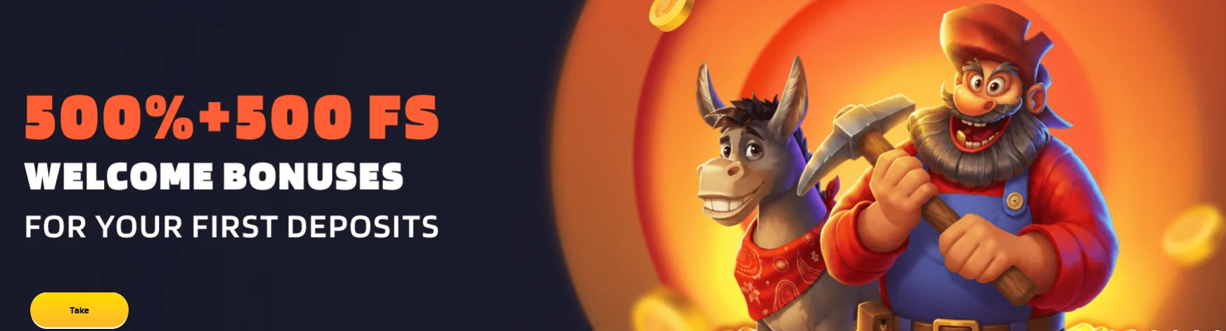 welcome bonus 500% plus 500 free spins
