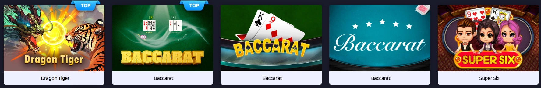 Table games selection